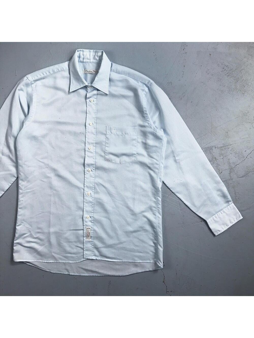 Christian Dior VTG Button Shirt Long Sleeve Men’s 16.5 Blue Basic Chemises QVV